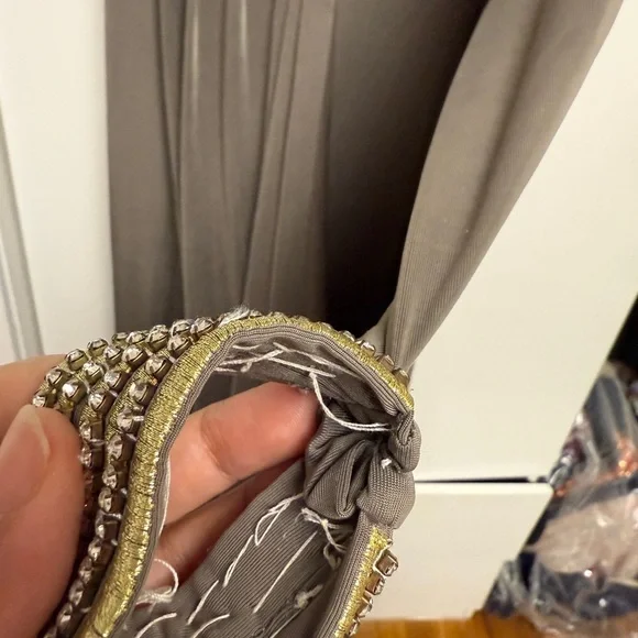 Elegant One-Shoulder Dress in Taupe - Picture 5 of 13